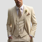 Men's Three Piece Slim Fit Tailored Formal Suit Set