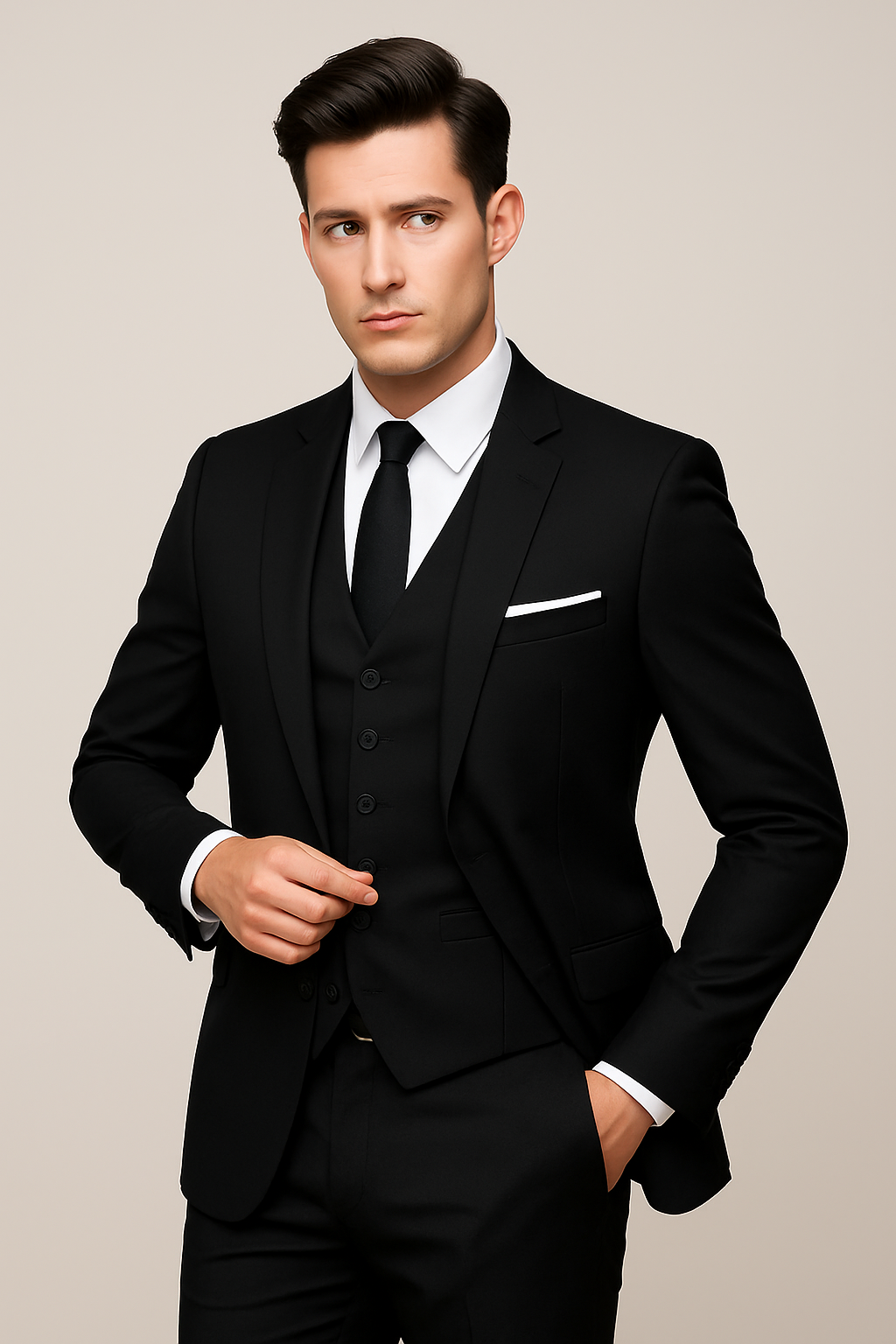 Men's Tailored Three Piece Suit Lightweight Spring Formalwear Weddings