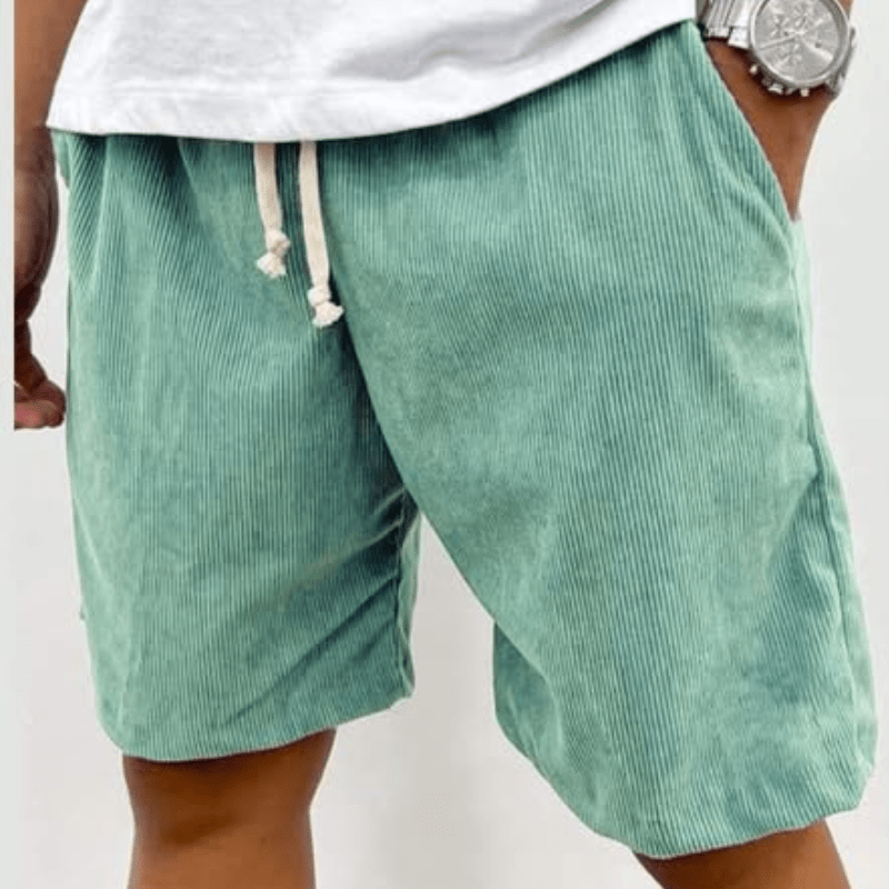 Men's Corduroy Drawstring Shorts Relaxed Textured Summer Fit