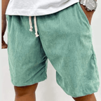 Men's Corduroy Drawstring Shorts Relaxed Textured Summer Fit