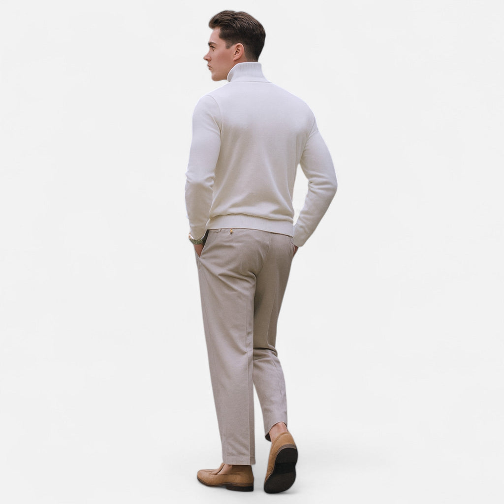 Men's Half Zip Pullover Smooth Knit Sweater for Spring