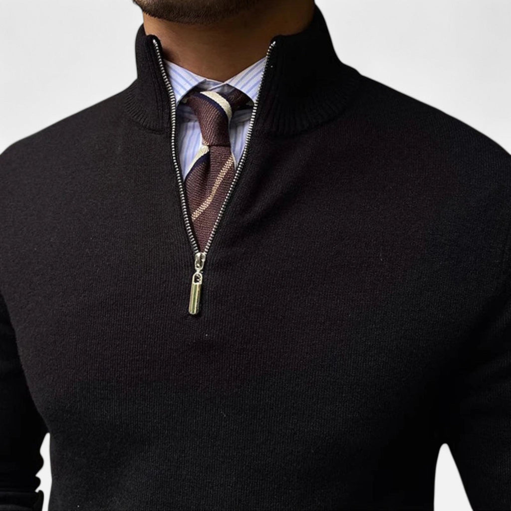 Men's Half Zip Pullover Smooth Knit Sweater for Spring