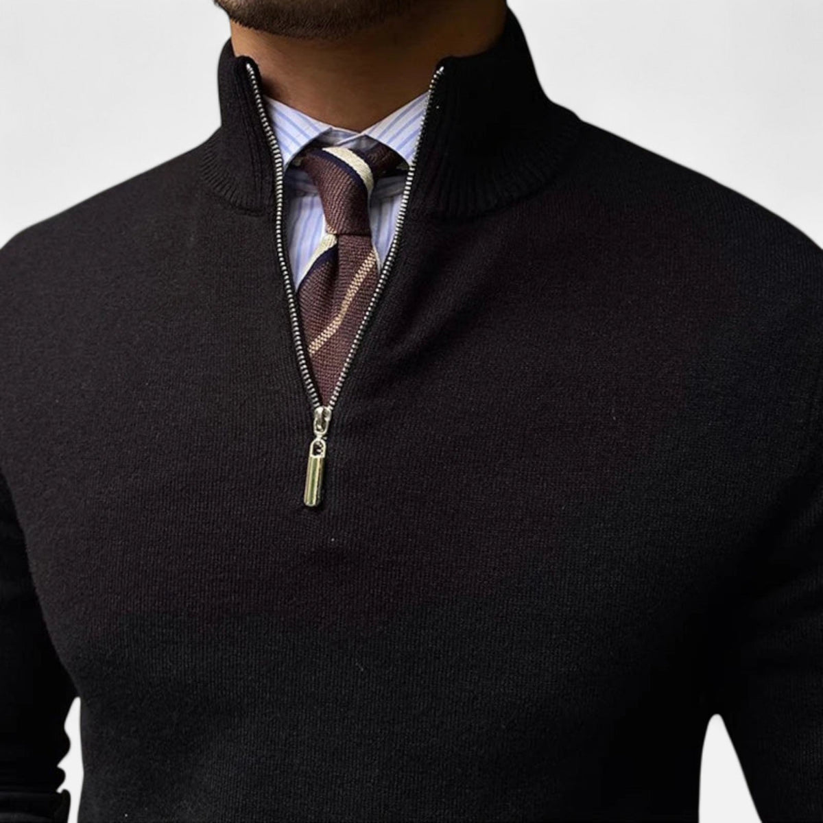 Men's Half Zip Pullover Smooth Knit Sweater for Spring