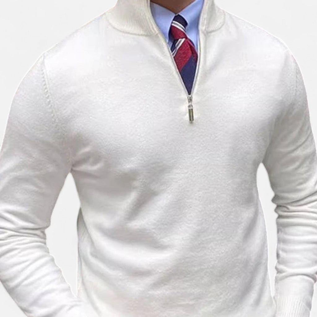Men's Half Zip Pullover Smooth Knit Sweater for Spring