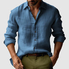 Men's Vintage Inspired Long Sleeve Shirt Relaxed Button Up