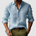 Men's Vintage Inspired Long Sleeve Shirt Relaxed Button Up