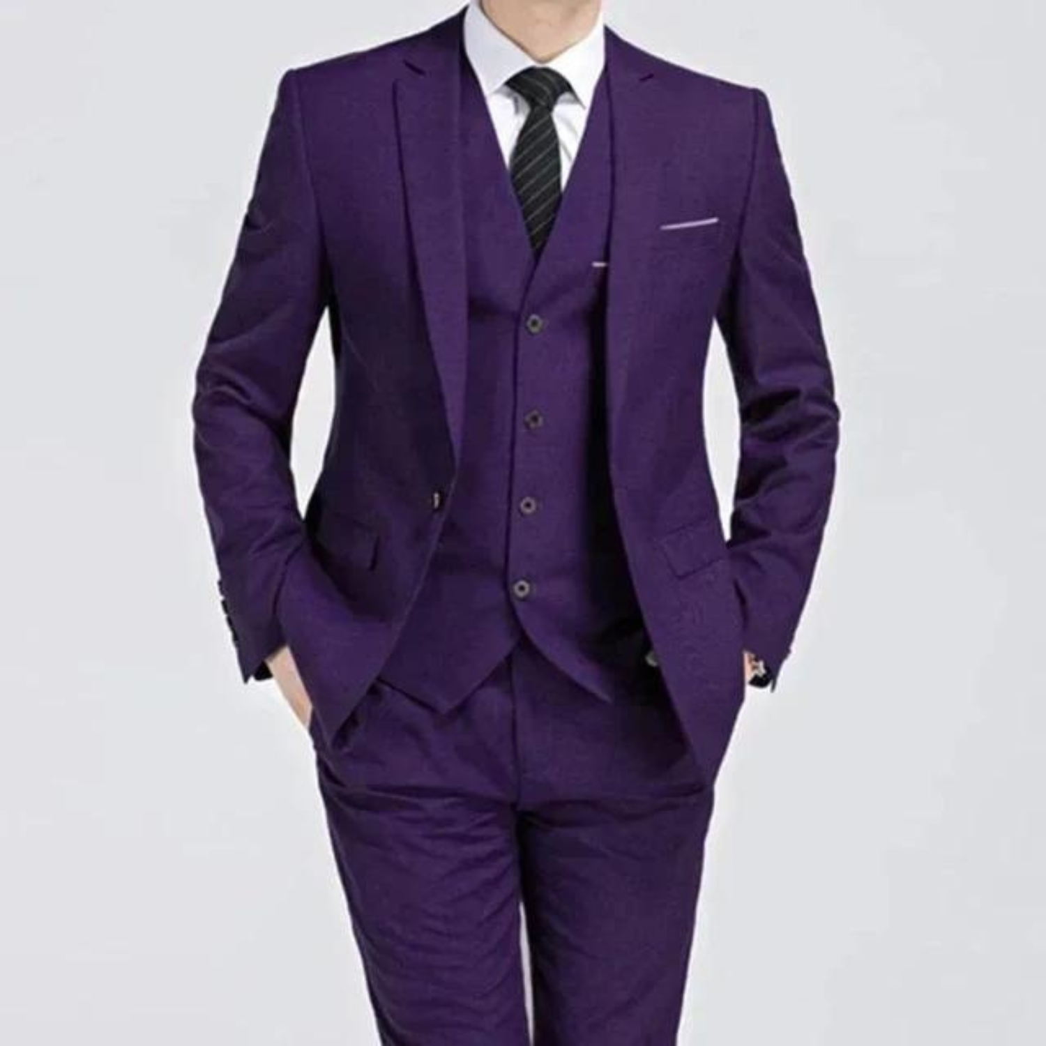 Men's Single Button Three Piece Suit Spring and Weddings