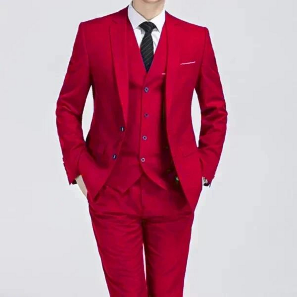 Men's Single Button Three Piece Suit Spring and Weddings