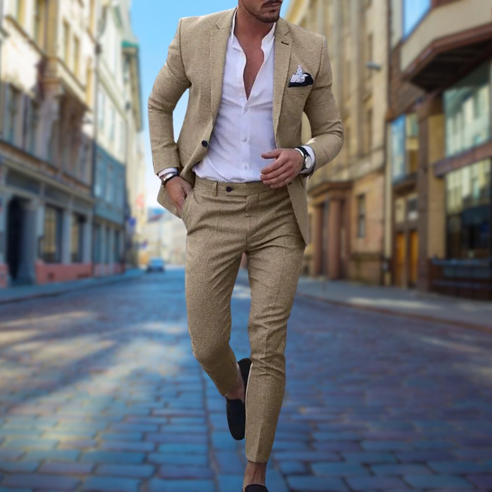 Men's Slim Fit Suit Stylish Comfortable Tailored Formalwear