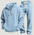 Men's Waffle Knit Tracksuit Relaxed Half Zip Hoodie