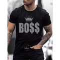 Men's Graphic T Shirt Rhinestone Crown Logo Slim Fit