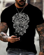 Men's Graphic T Shirt Rhinestone Crown Logo Slim Fit