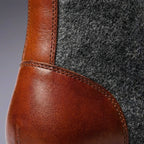 Men's Leather and Virgin Wool Winter Boots Warm Lace