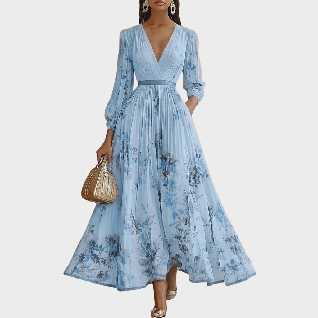 Women's Elegant Pleated Maxi Dress