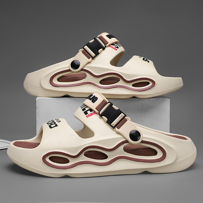 Men's Colorblock Platform Sandals Breathable Casual Summer Slides