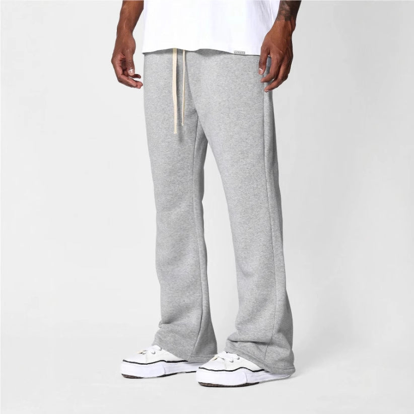 Men's Flared Sweatpants Comfort Fit Soft Cotton Fleece Relaxed