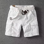 Men's Washed Utility Cargo Shorts Relaxed Fit Streetwear Bottoms