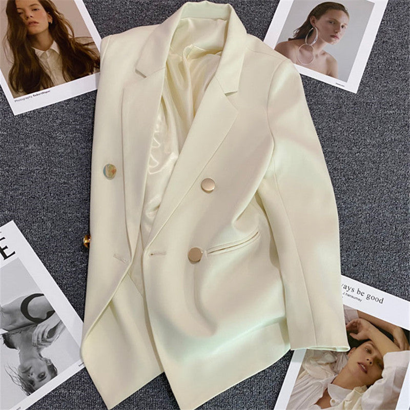 Women's Oversized Tailored Blazer Double Button Smart Jacket
