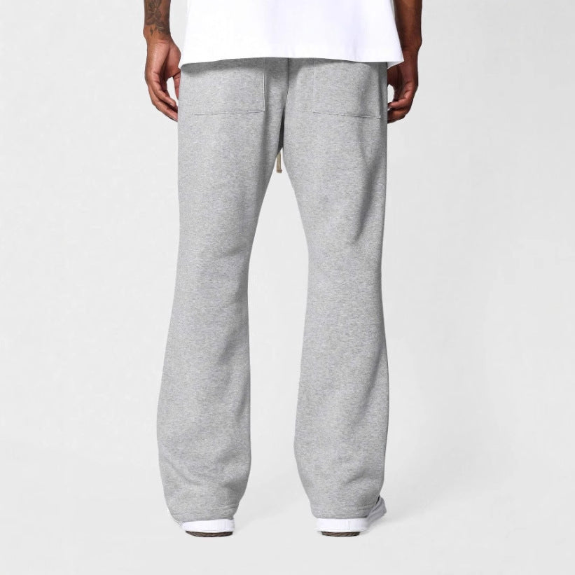 Men's Flared Sweatpants Comfort Fit Soft Cotton Fleece Relaxed