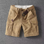 Men's Washed Utility Cargo Shorts Relaxed Fit Streetwear Bottoms