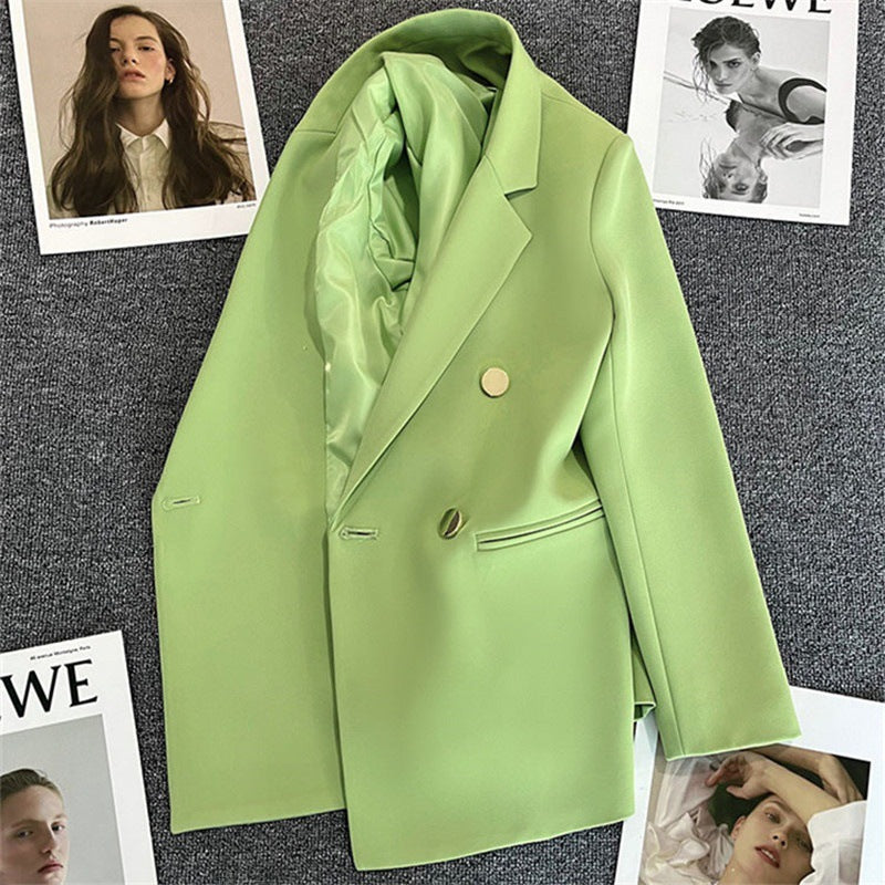 Women's Oversized Tailored Blazer Double Button Smart Jacket