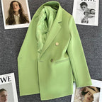 Women's Oversized Tailored Blazer Double Button Smart Jacket