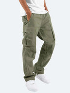 Men's Relaxed Fit Utility Cargo Trousers Casual Pants