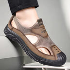 Men's Closed Toe Mesh Trekking Sandals Rugged Grip Sole