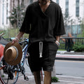 Men's Textured Oversized Co Ord Lounge Summer Shorts Set