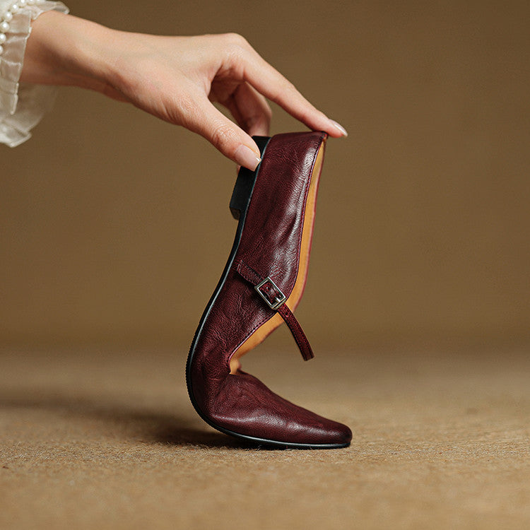 Women's Pointed Toe Strap Detail Slip-On Mule Flats