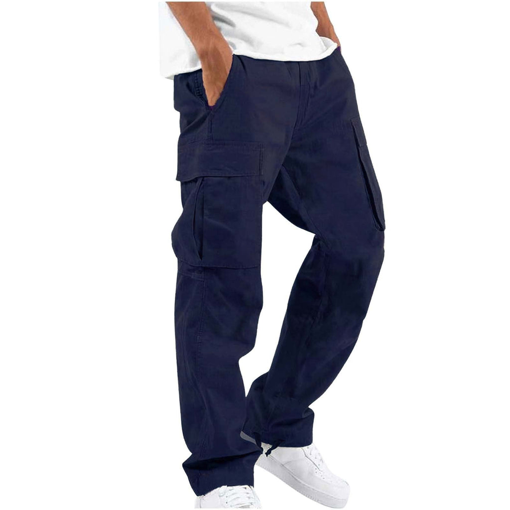 Men's Relaxed Fit Utility Cargo Trousers Casual Pants