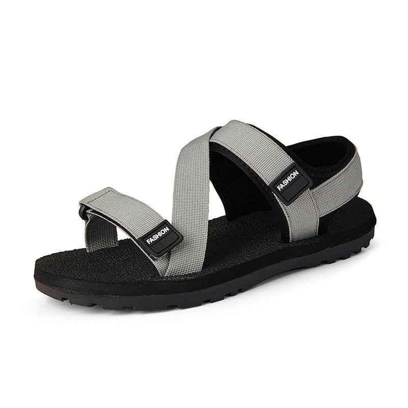 Men's Adjustable Cross Strap Hook And Loop Outdoor Sandals
