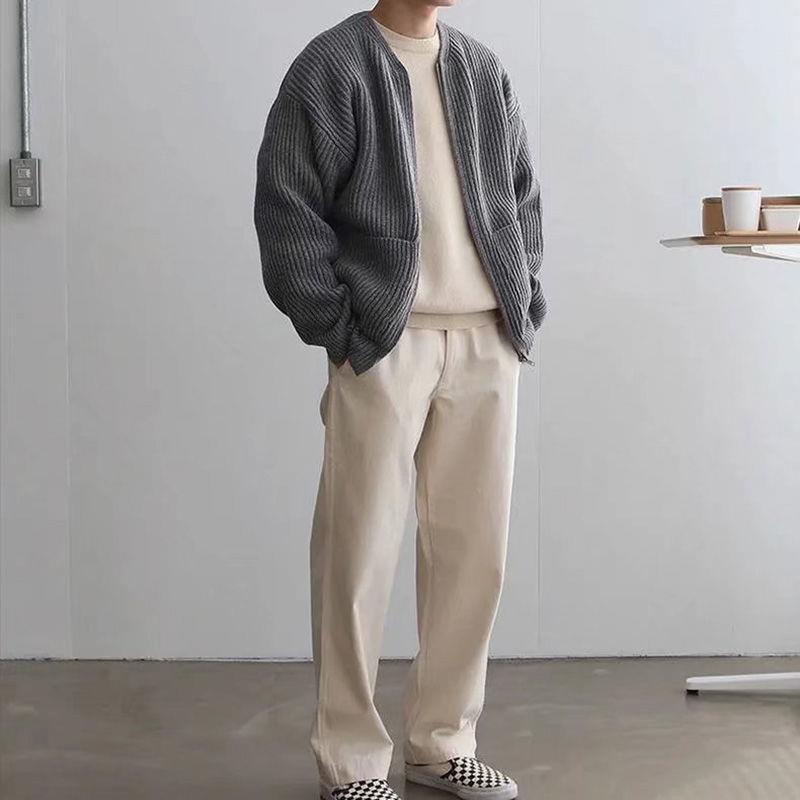 Men's High Collar Knit Sweater Warm Comfortable Stylish Casual