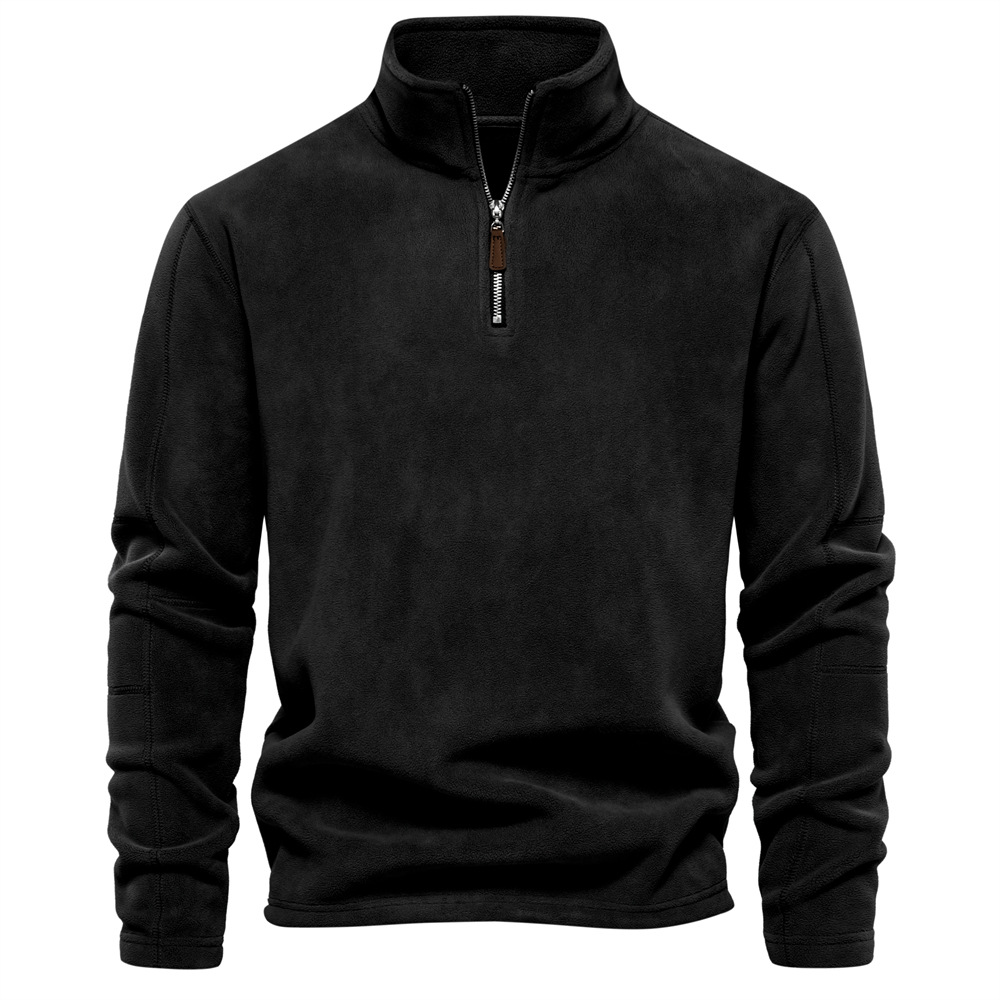 Men's Quarter Zip Fleece Sweatshirt Warm Casual Pullover
