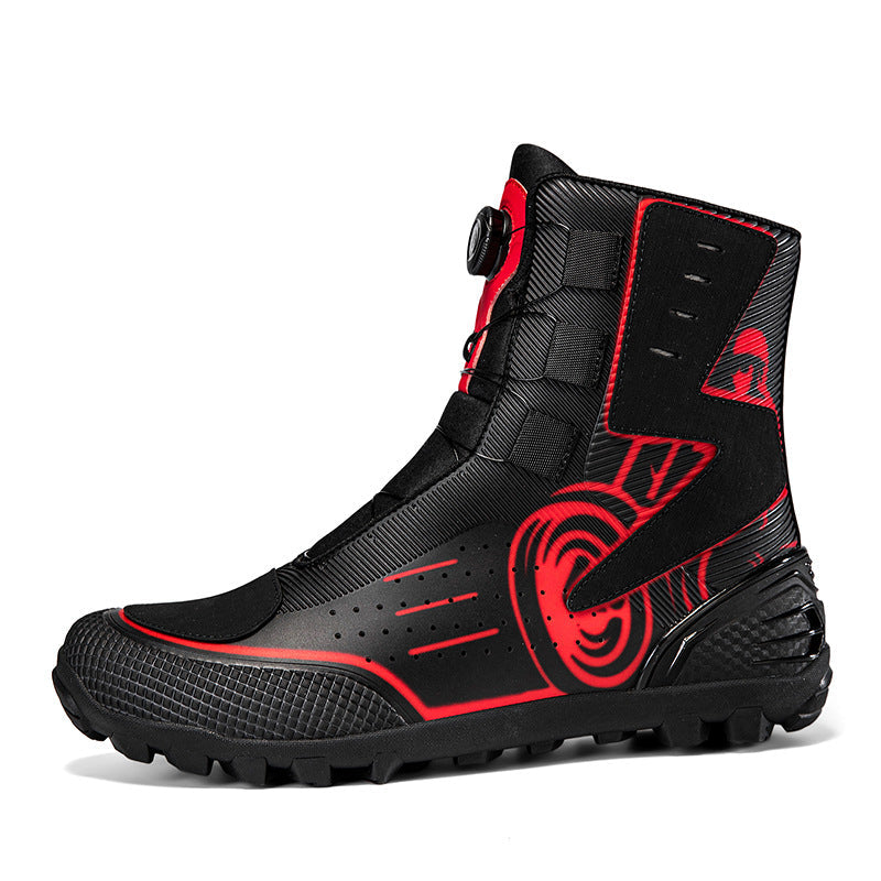 Men's High Top Printed Motorcycle Grip Touring Boots