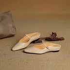 Women's Pointed Toe Strap Detail Slip-On Mule Flats