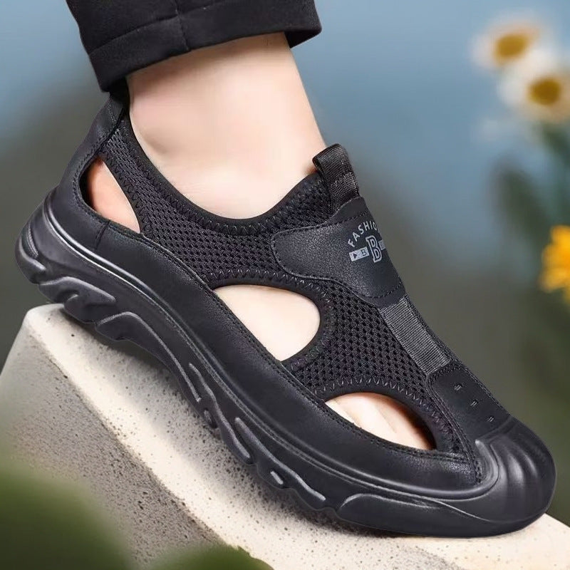 Men's Closed Toe Mesh Trekking Sandals Rugged Grip Sole
