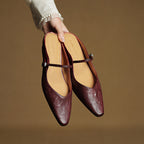 Women's Pointed Toe Strap Detail Slip-On Mule Flats