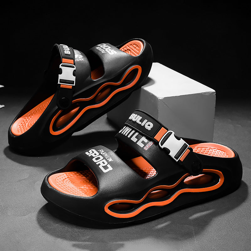 Men's Colorblock Platform Sandals Breathable Casual Summer Slides
