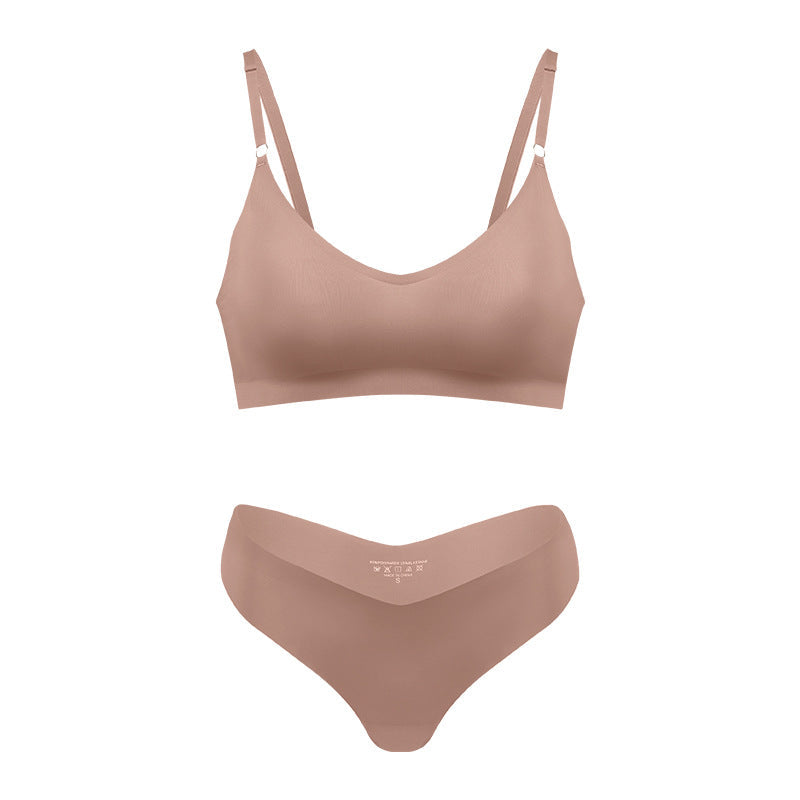 Women's Seamless Wireless V Neck Bralette Nude Loungewear