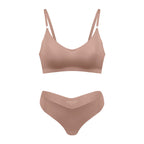 Women's Seamless Wireless V Neck Bralette Nude Loungewear