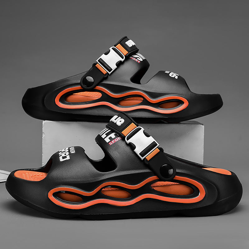Men's Colorblock Platform Sandals Breathable Casual Summer Slides