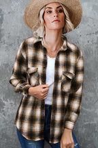 Women's Flannel Check Shirt Jacket With Pockets