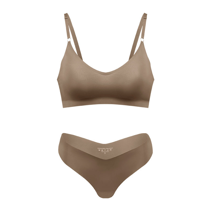 Women's Seamless Wireless V Neck Bralette Nude Loungewear