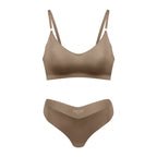 Women's Seamless Wireless V Neck Bralette Nude Loungewear