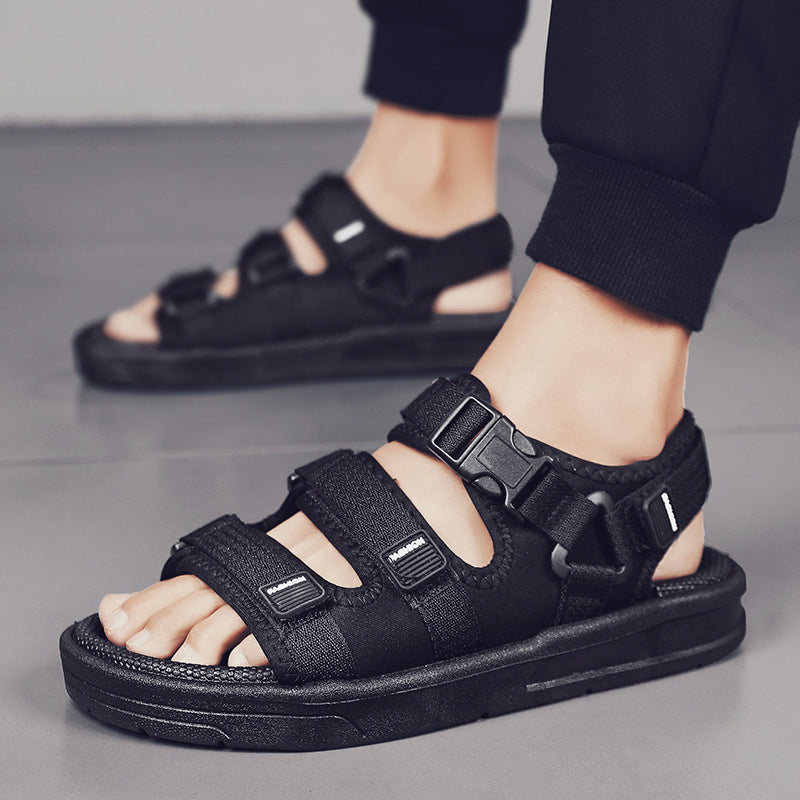 Men's Triple Strap Sandals Cushioned Outdoor Summer Footwear