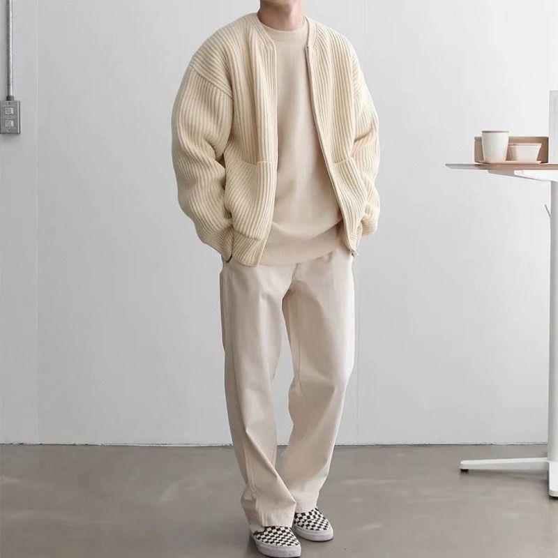 Men's High Collar Knit Sweater Warm Comfortable Stylish Casual