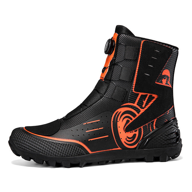 Men's High Top Printed Motorcycle Grip Touring Boots