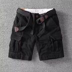 Men's Washed Utility Cargo Shorts Relaxed Fit Streetwear Bottoms