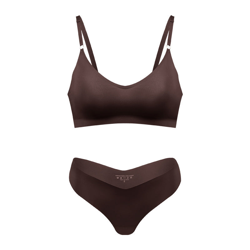 Women's Seamless Wireless V Neck Bralette Nude Loungewear